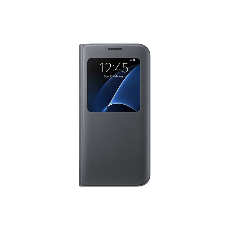Puzdro Flip Cover S-view pre Samsung Galaxy S7 edge G935 Black