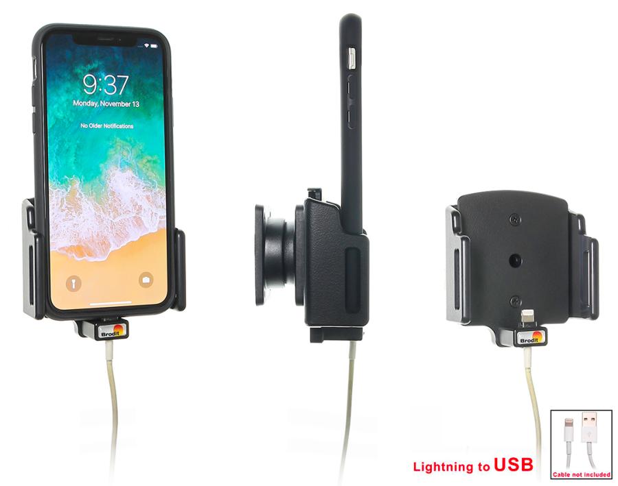 Nastaviteľný držiak pre Apple iPhone X/Xs/XR/11 pre kábel/ USB puz