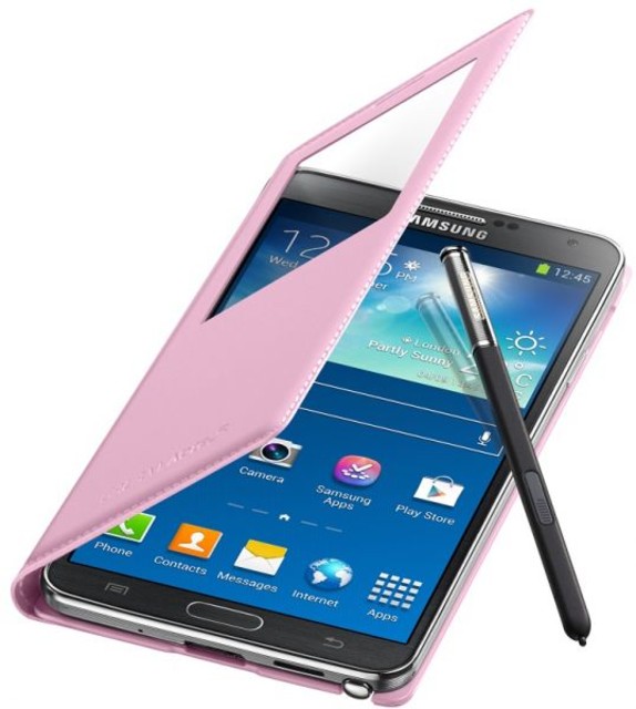 Puzdro Flip Cover S-view pre Samsung Note 3 N9005 pink