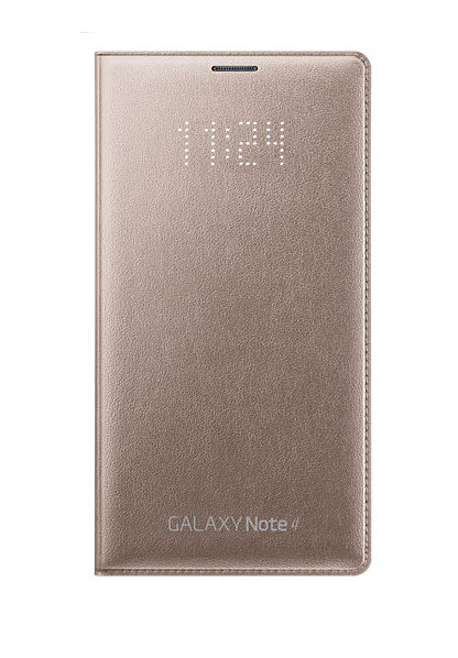 Puzdro LED Flip Cover pre Samsung Galaxy Note 4 gold