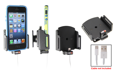 Nastaviteľný držiak pre Apple iPhone 5/5S/SE pre orig. kábel/USB