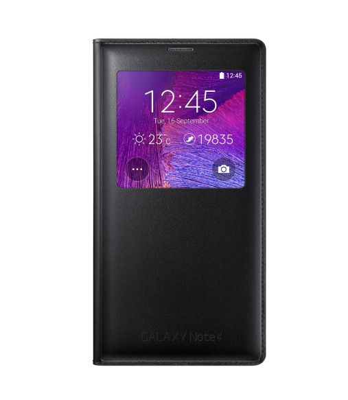Puzdro Flip Cover S-view pre Samsung Galaxy Note 4 black Classic