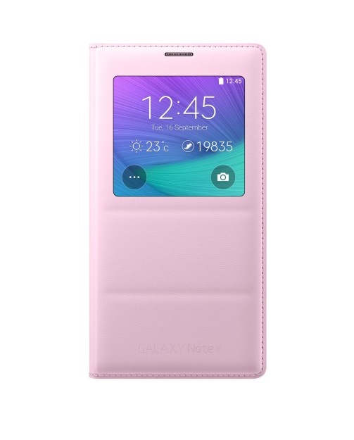 Puzdro Flip Cover S-view pre Samsung Galaxy Note 4 pink