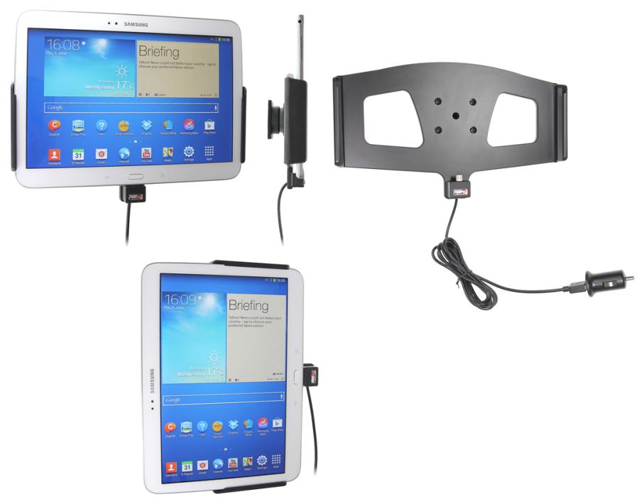 Aktívny držiak do auta pre Samsung Galaxy Tab3 10.1 P5200 USB+CL