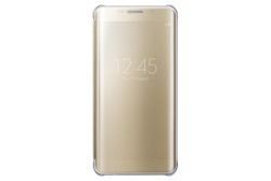 Puzdro Clear View Cover pre Samsung Galaxy S6 edge+ Gold