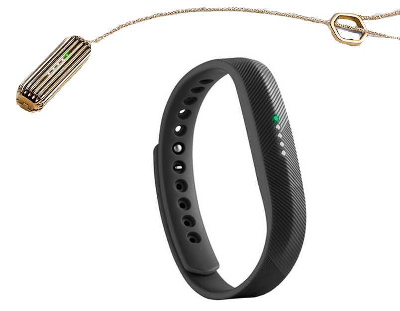 Fitbit Flex 2 Fitness Wristband Gold Pendant Pack