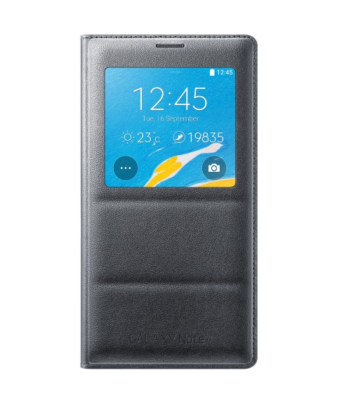Puzdro Flip Cover S-view pre Samsung Galaxy Note 4 charcoal