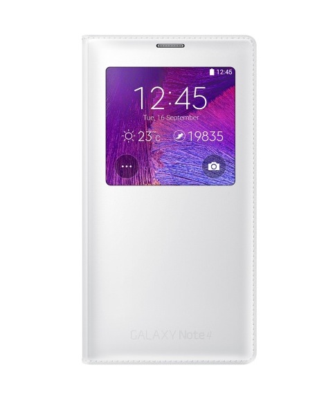 Puzdro Flip Cover S-view pre Samsung Galaxy Note 4 white Classic