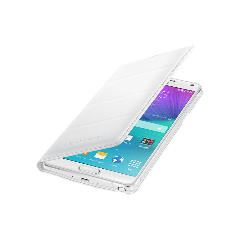 Puzdro Flip Cover pre Samsung Galaxy Note 4 white