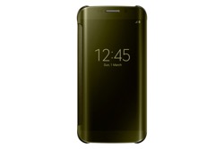Puzdro Clear View Cover pre Samsung Galaxy S6 edge Gold