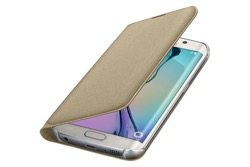 Puzdro Fabric Flip Cover pre Samsung Galaxy S6 edge Gold