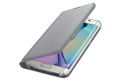 Puzdro Fabric Flip Cover pre Samsung Galaxy S6 edge Silver