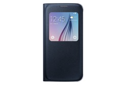 Puzdro Flip Cover S-view pre Samsung Galaxy S6 Black