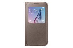 Puzdro Flip Cover S-view pre Samsung Galaxy S6 Gold