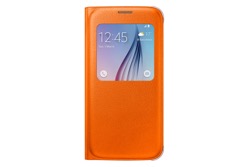 Puzdro Flip Cover S-view pre Samsung Galaxy S6 Orange
