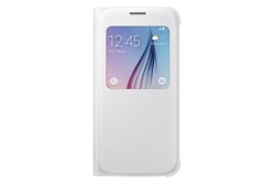 Puzdro Flip Cover S-view pre Samsung Galaxy S6 White