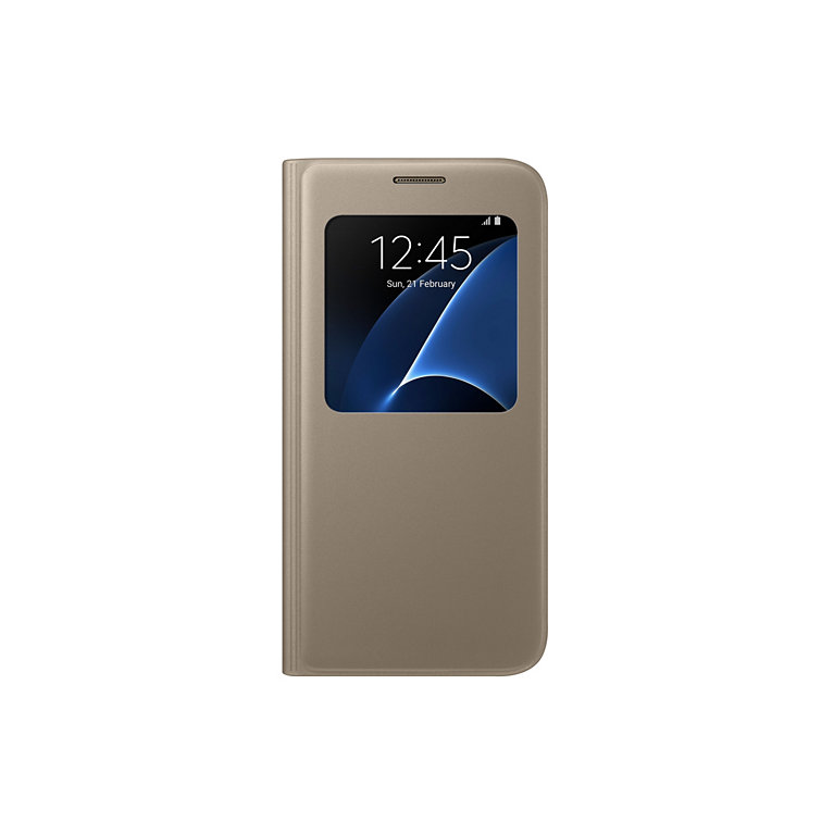 Puzdro Flip Cover S-view pre Samsung Galaxy S7 G930 Gold