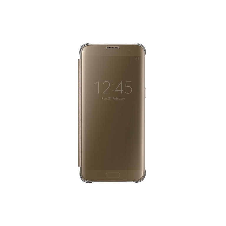 Puzdro Clear View Cover pre Samsung Galaxy S7 edge G935 Gold