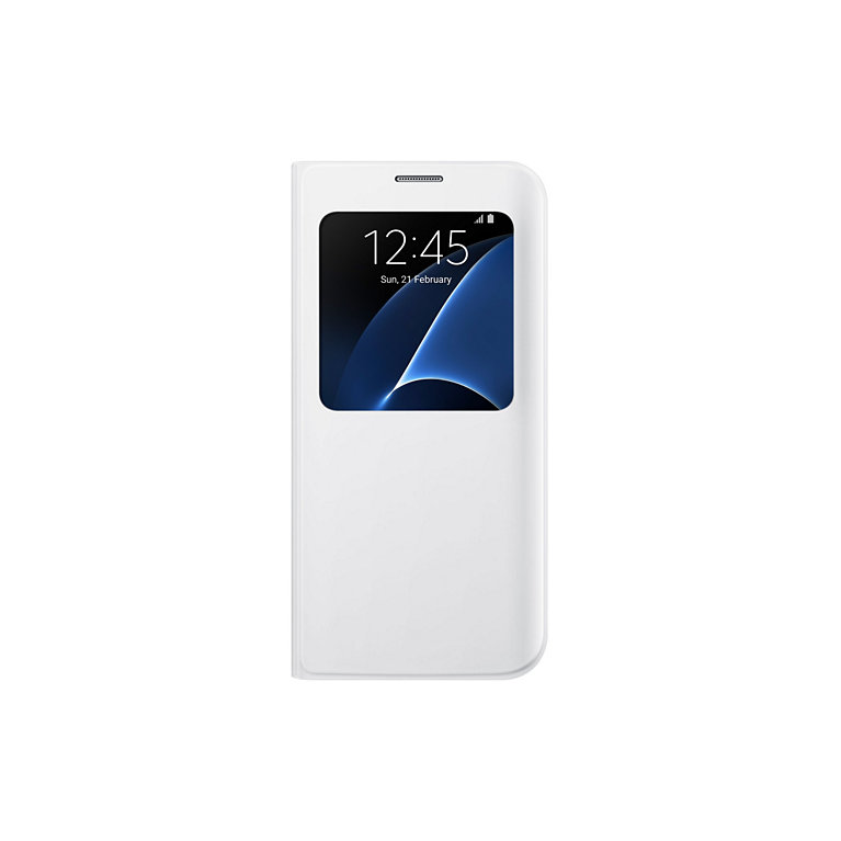 Puzdro Flip Cover S-view pre Samsung Galaxy S7 edge G935 White
