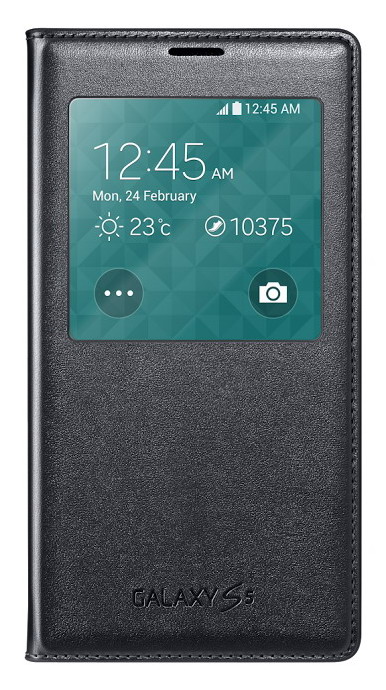 Puzdro Flip Cover S-view pre Samsung Galaxy S5 G900 black