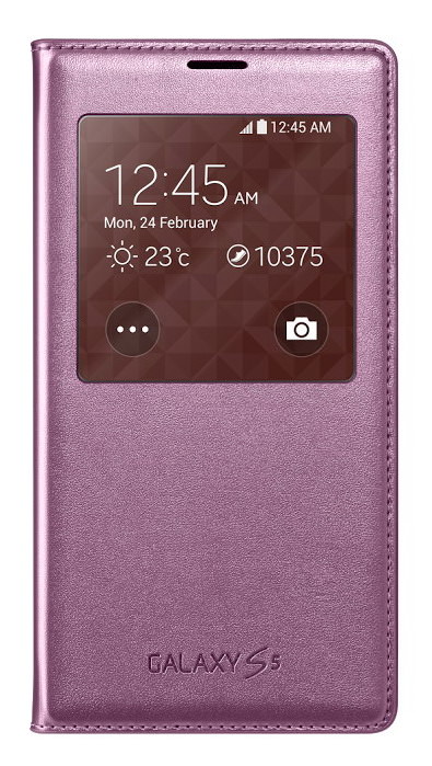 Puzdro Flip Cover S-view pre Samsung Galaxy S5 G900 pink