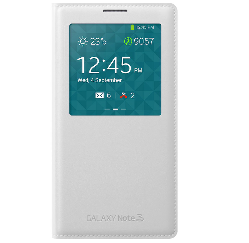 Puzdro Flip Cover S-view pre Samsung Galaxy S5 G900 white