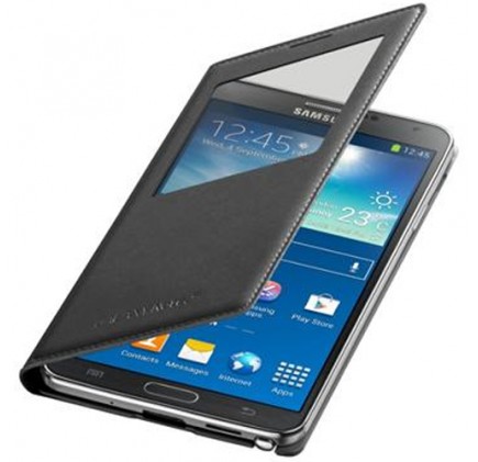 Puzdro Flip Cover S-view pre Samsung Note 3 N9005 black