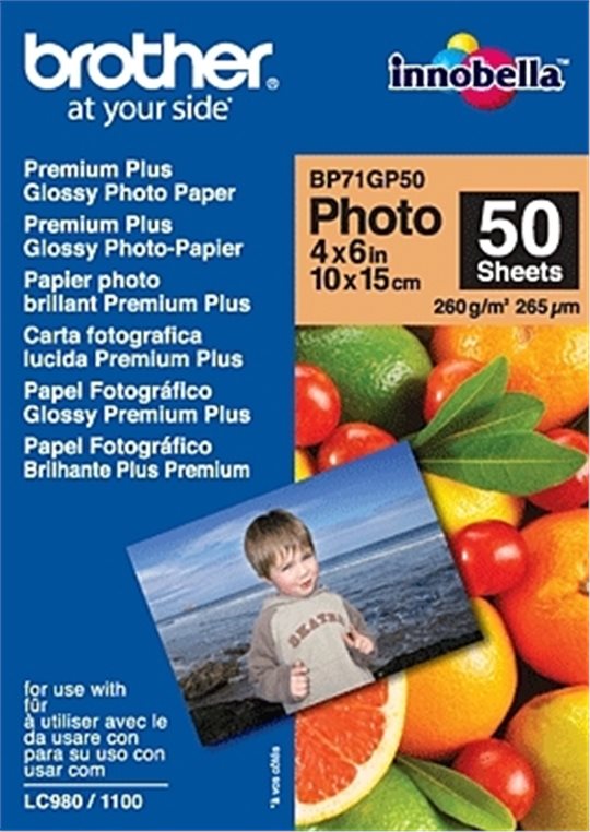 Fotopapier Brother BP71 Premium Glossy 10x15cm, 260g, 50ks