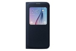 Puzdro Fabric Flip Cover S-view pre Samsung Galaxy S6 Black