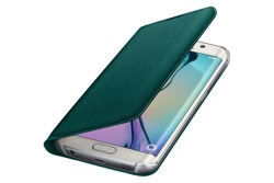 Puzdro Fabric Flip Cover pre Samsung Galaxy S6 edge Green